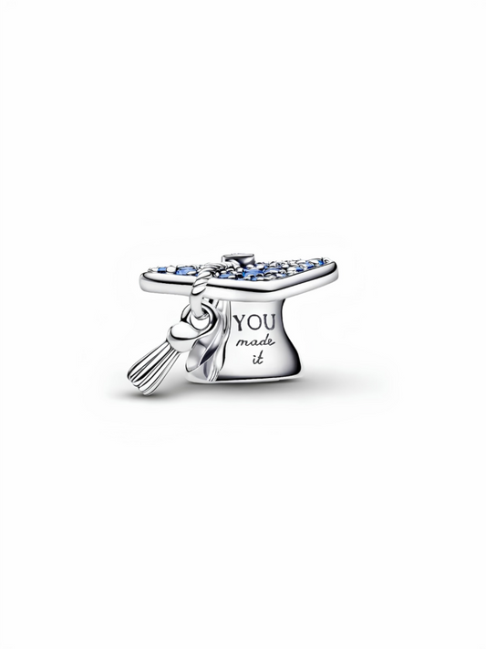Sparkling Blue 2026 Graduation Cap Charm