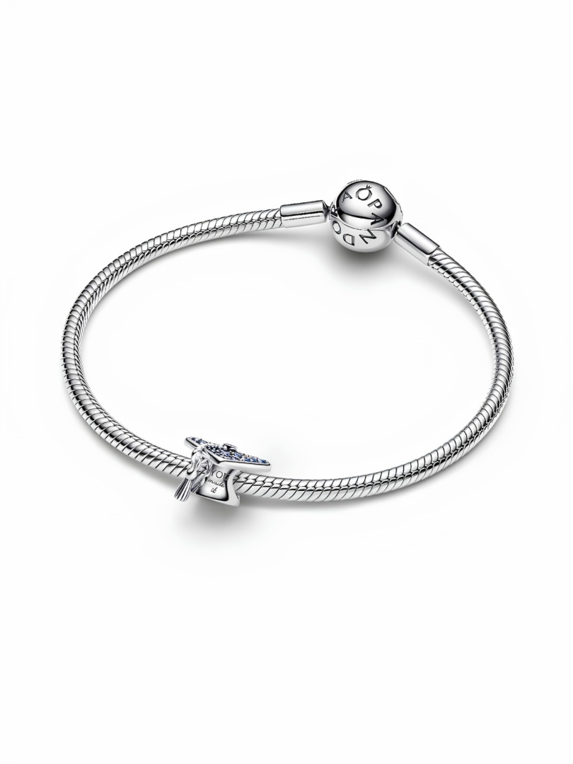 Sparkling Blue 2026 Graduation Cap Charm