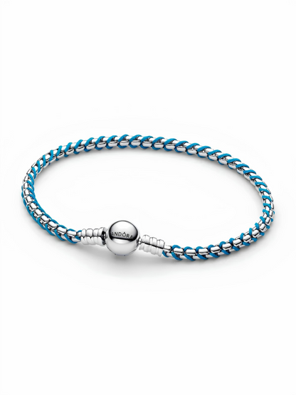 Blue Cord Snake Chain Bracelet