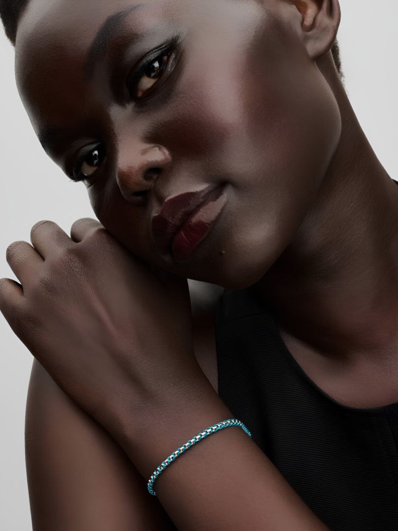 Blue Cord Snake Chain Bracelet
