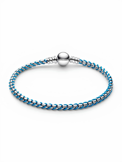 Blue Cord Snake Chain Bracelet