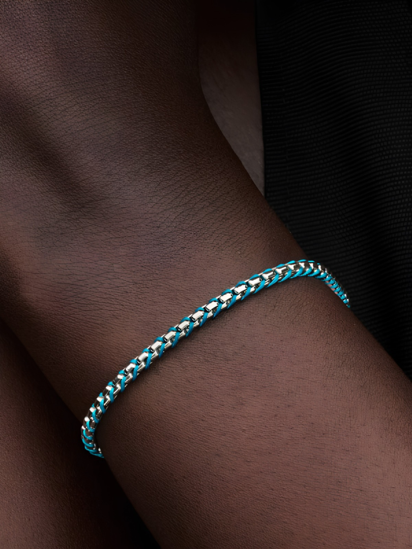 Blue Cord Snake Chain Bracelet