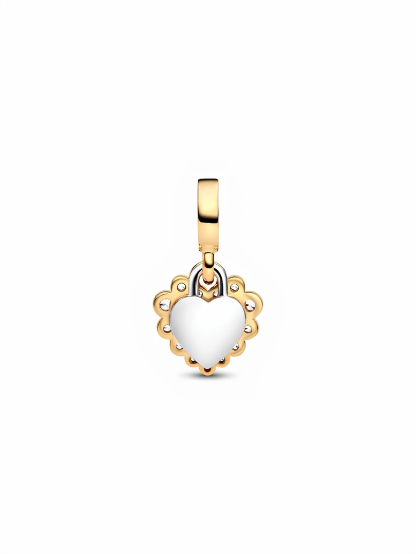 Sparkling Heart Double Dangle Charm