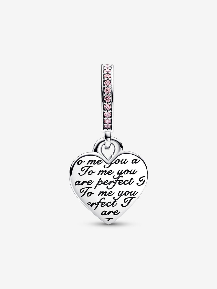 Two-tone Infinity Heart Double Dangle Charm