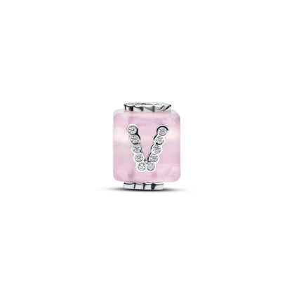 Pink Murano Glass Love Cube Charm