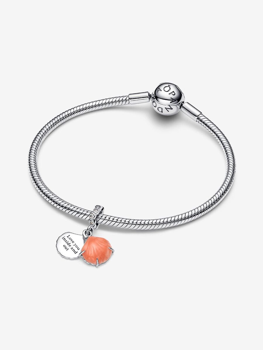 Coral-coloured Shell Double Dangle Charm