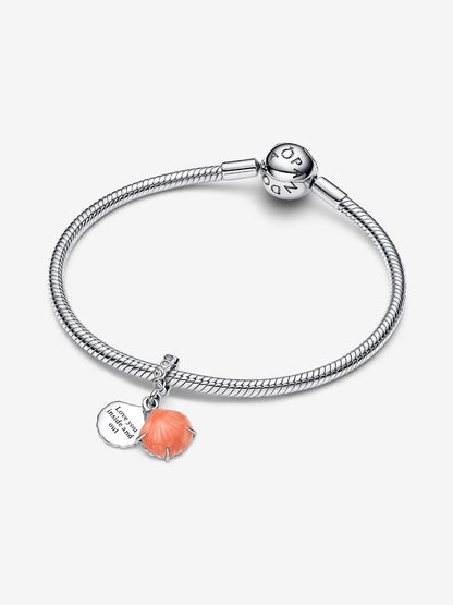 Coral-coloured Shell Double Dangle Charm