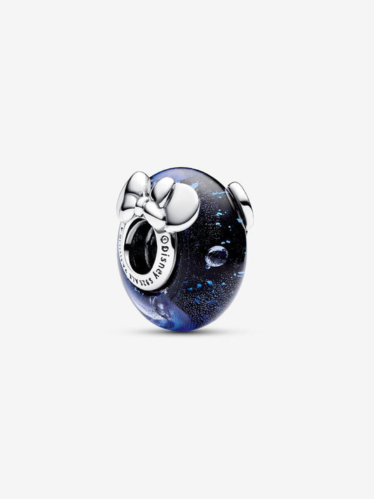 Disney Mickey Mouse & Minnie Mouse Blue Murano Glass Charm