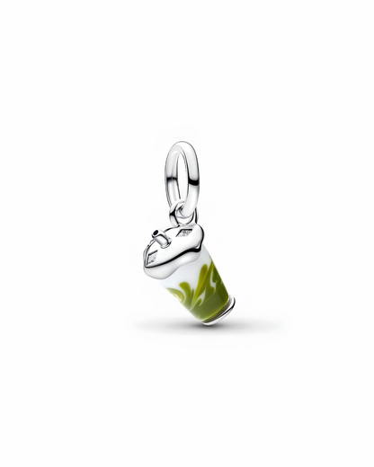 Iced Matcha Latte Murano Glass Dangle Charm