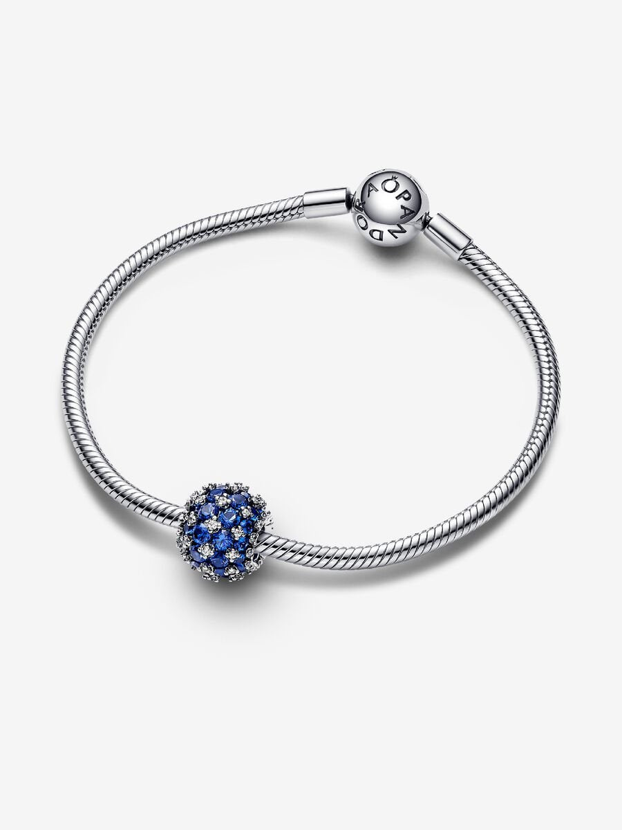 Sparkling Pavé Round Blue Charm