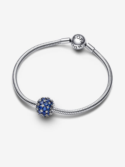 Sparkling Pavé Round Blue Charm