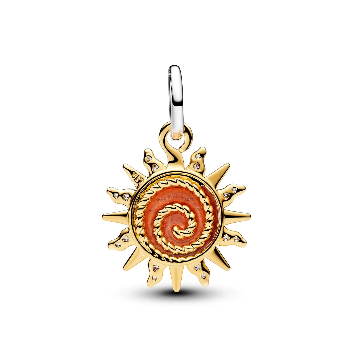 Swirling Sun Two-Tone Dangle Charm