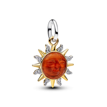 Swirling Sun Two-Tone Dangle Charm