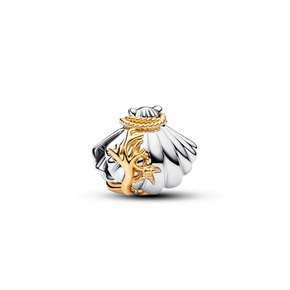 Disney Princesses Ariel Shell Lab-Grown Diamond Two-Tone Charm