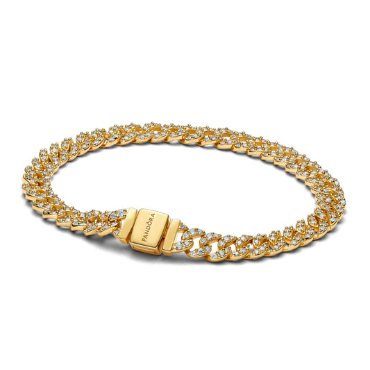 Pavé Cuban Chain Bracelet
14k gold plating