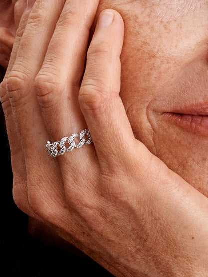 Pavé Cuban Chain Ring
