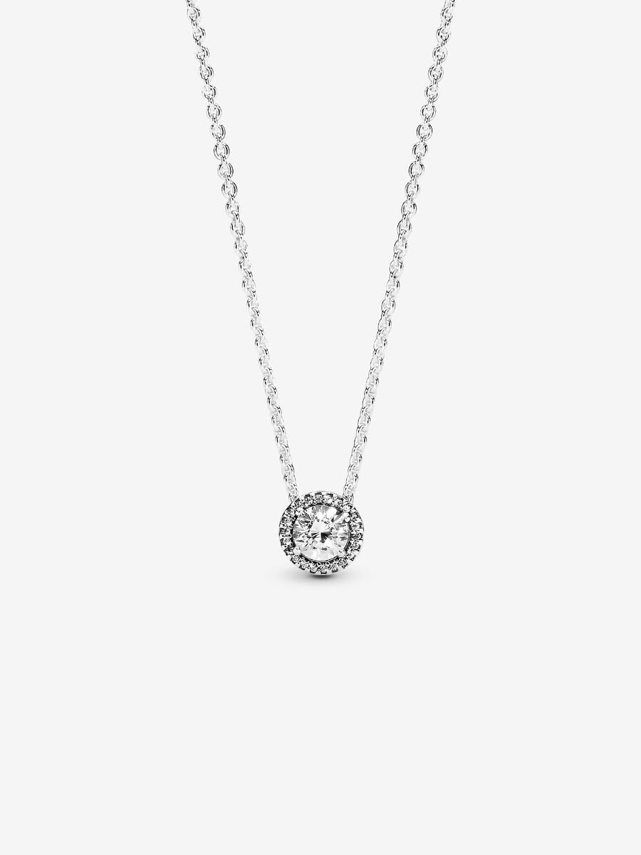 Round Sparkle Halo Necklace