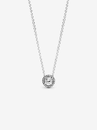Round Sparkle Halo Necklace