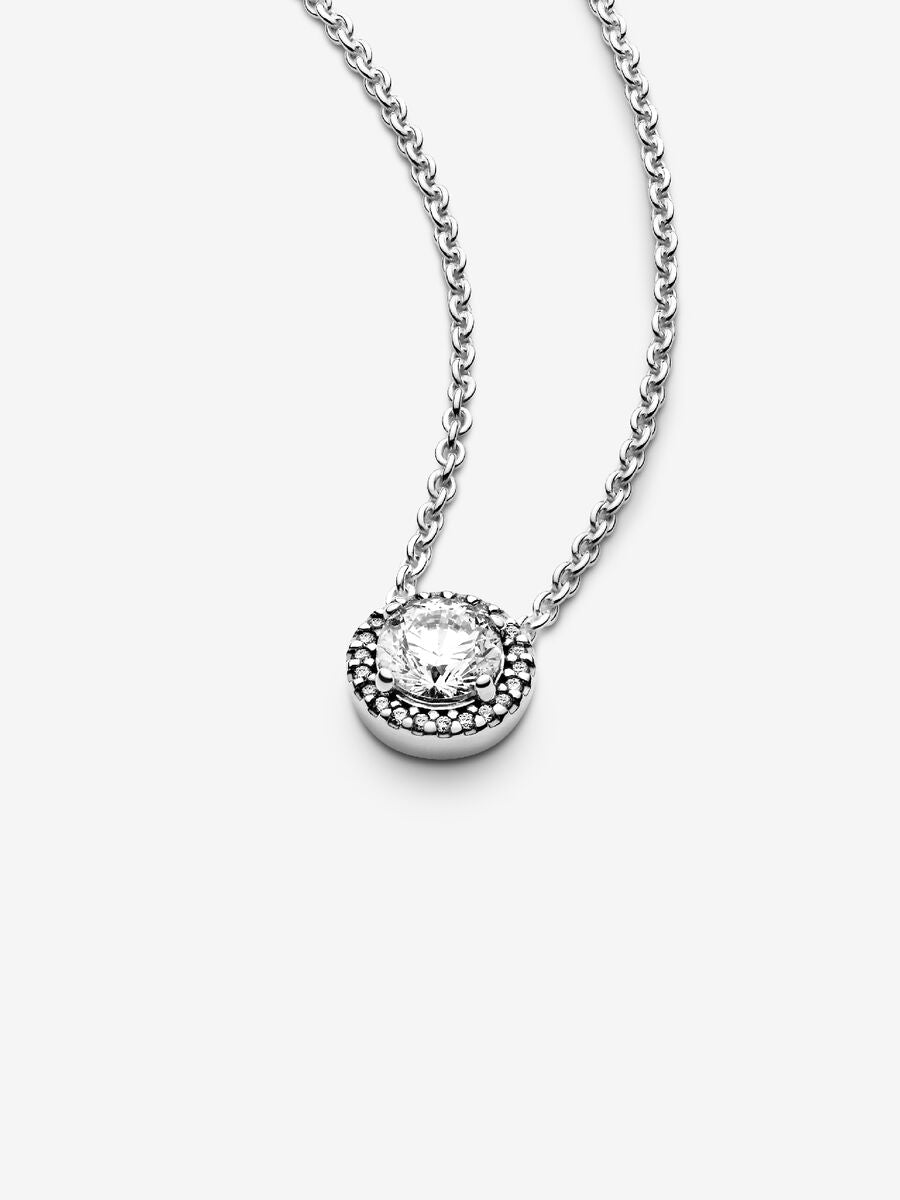 Round Sparkle Halo Necklace