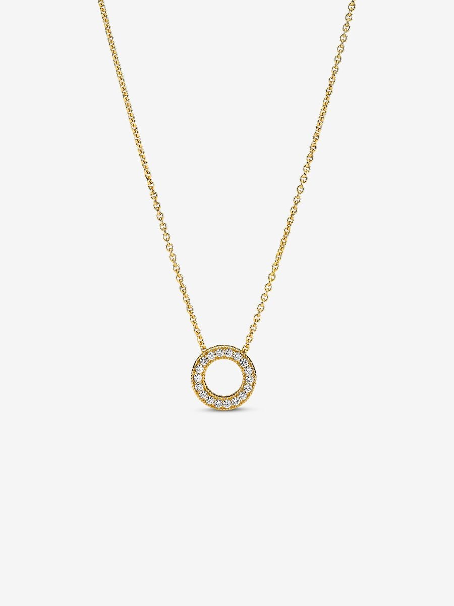Pandora Logo Pavé Circle Collier Necklace
14k gold plating