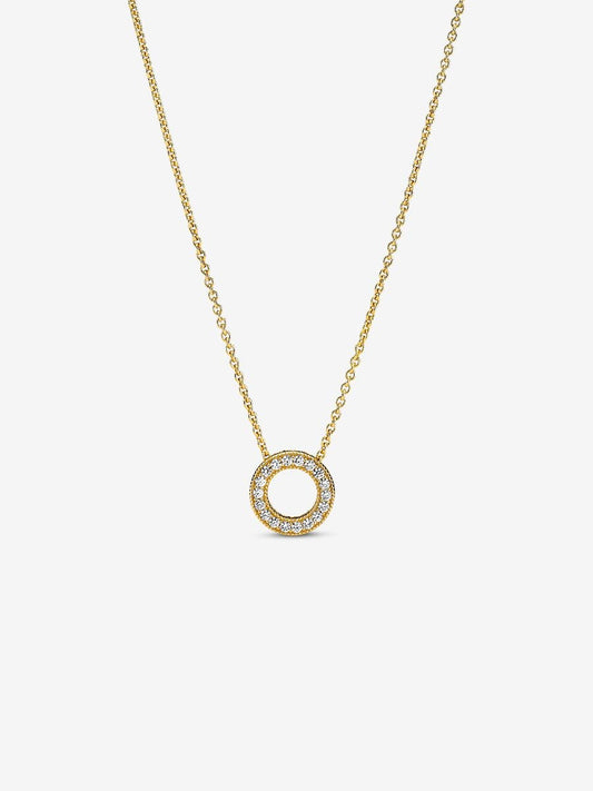 Pandora Logo Pavé Circle Collier Necklace
14k gold plating