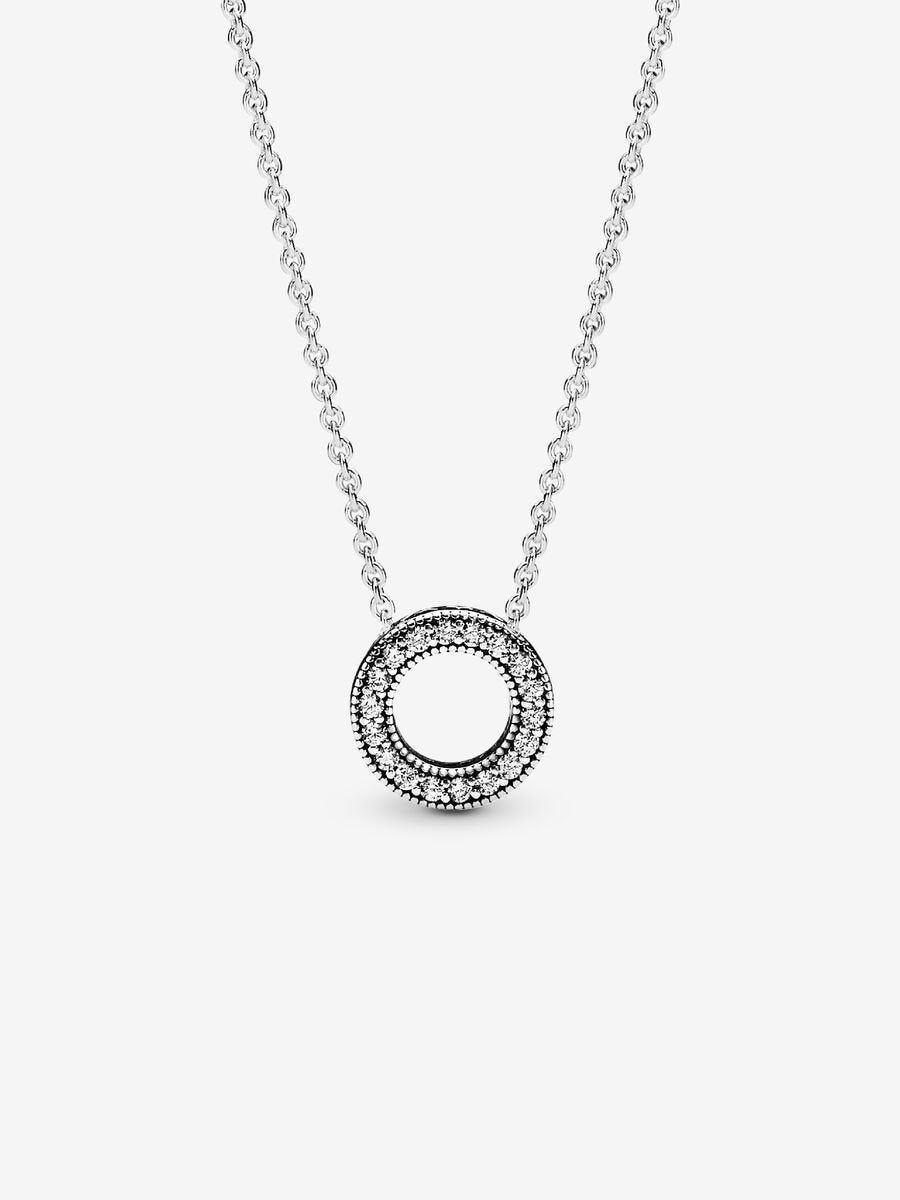 Pandora Logo Pavé Circle Collier Necklace
