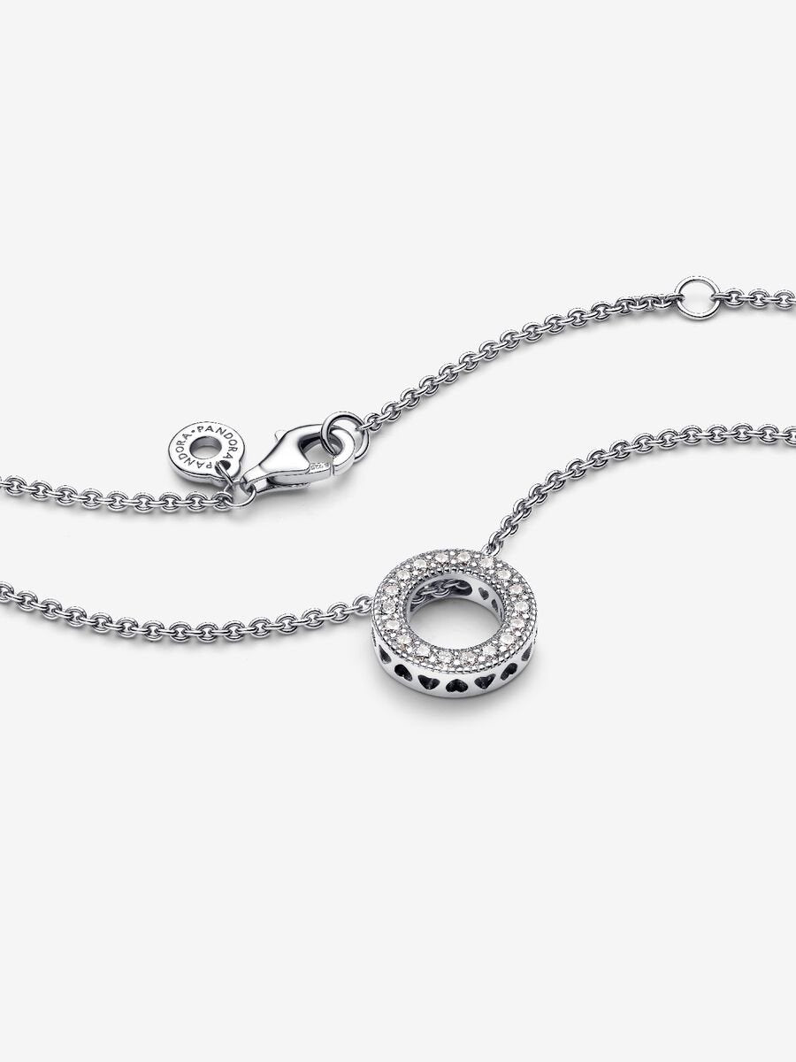 Pandora Logo Pavé Circle Collier Necklace