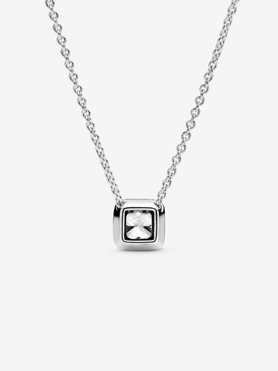 Square Sparkle Halo Necklace