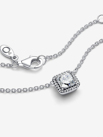 Square Sparkle Halo Necklace