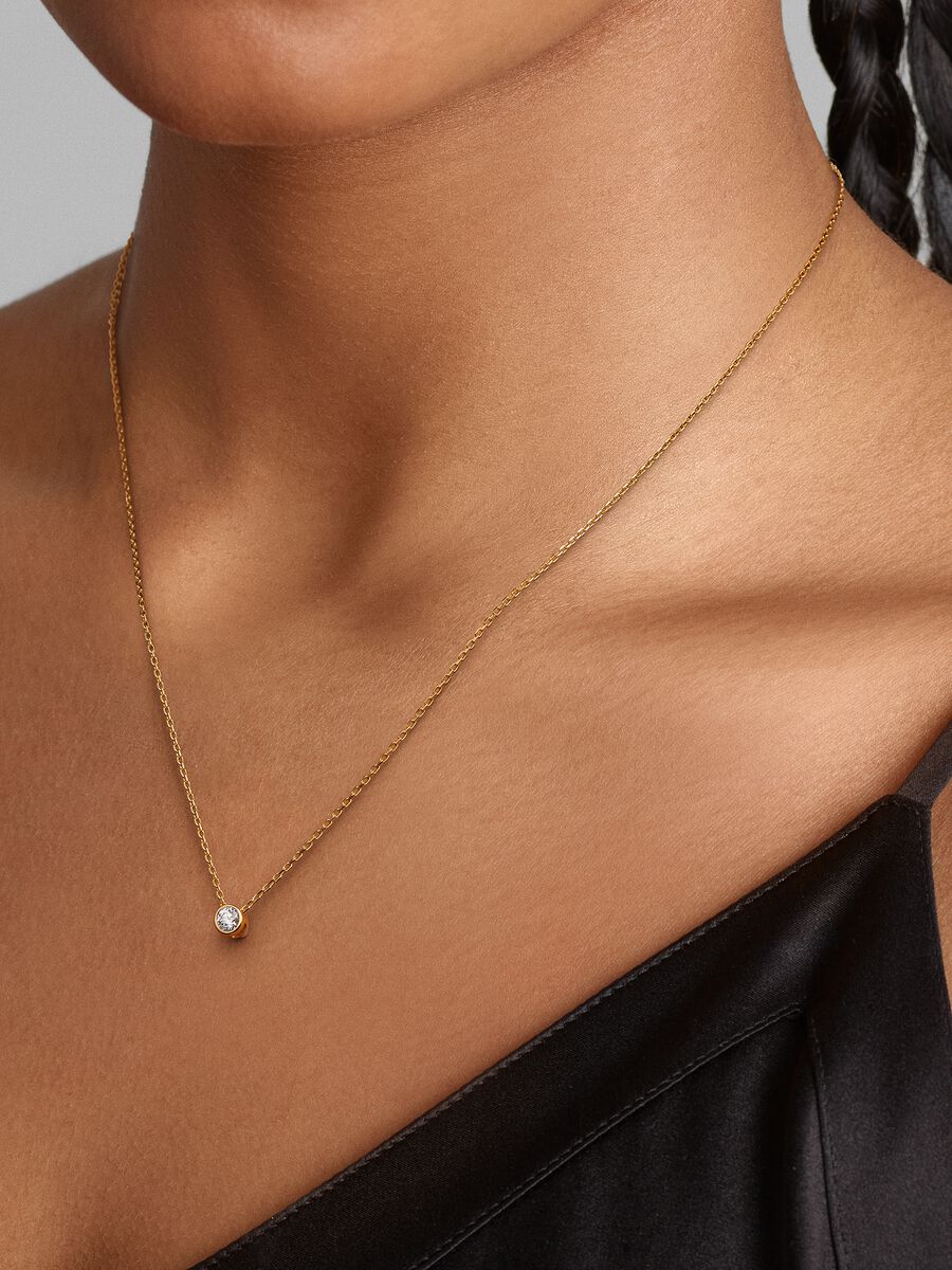 Pandora Era Bezel 14k Gold Lab-grown Diamond Pendant Necklace
0.15 ct TW, 14k gold