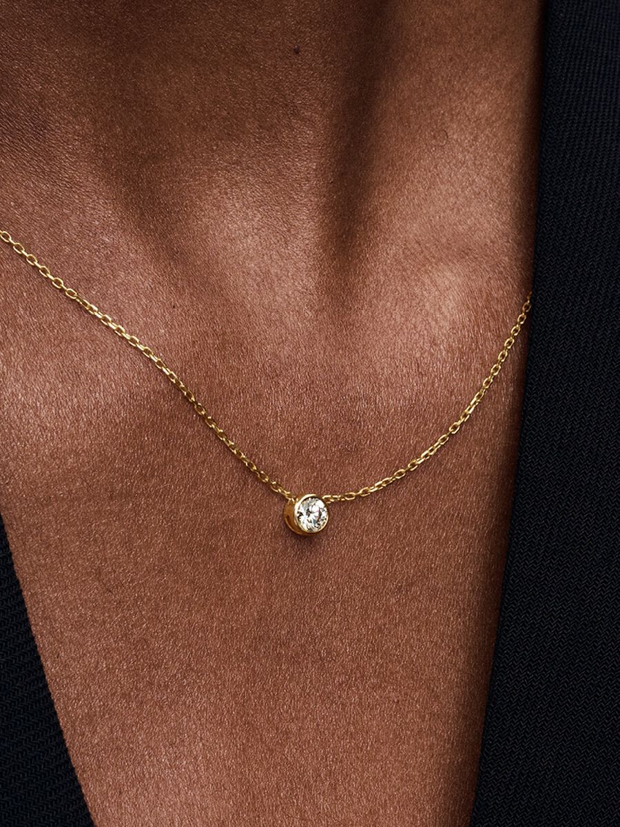 Pandora Era Bezel 14k Gold Lab-grown Diamond Pendant Necklace
0.15 ct TW, 14k gold