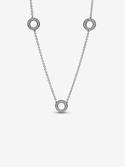 Pavé Circles Chain Necklace