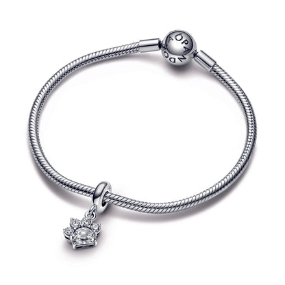 Sparkling Pet Paw Print Dangle Charm