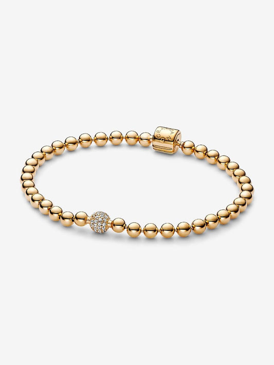 Beads & Pavé Bracelet
14k gold plating