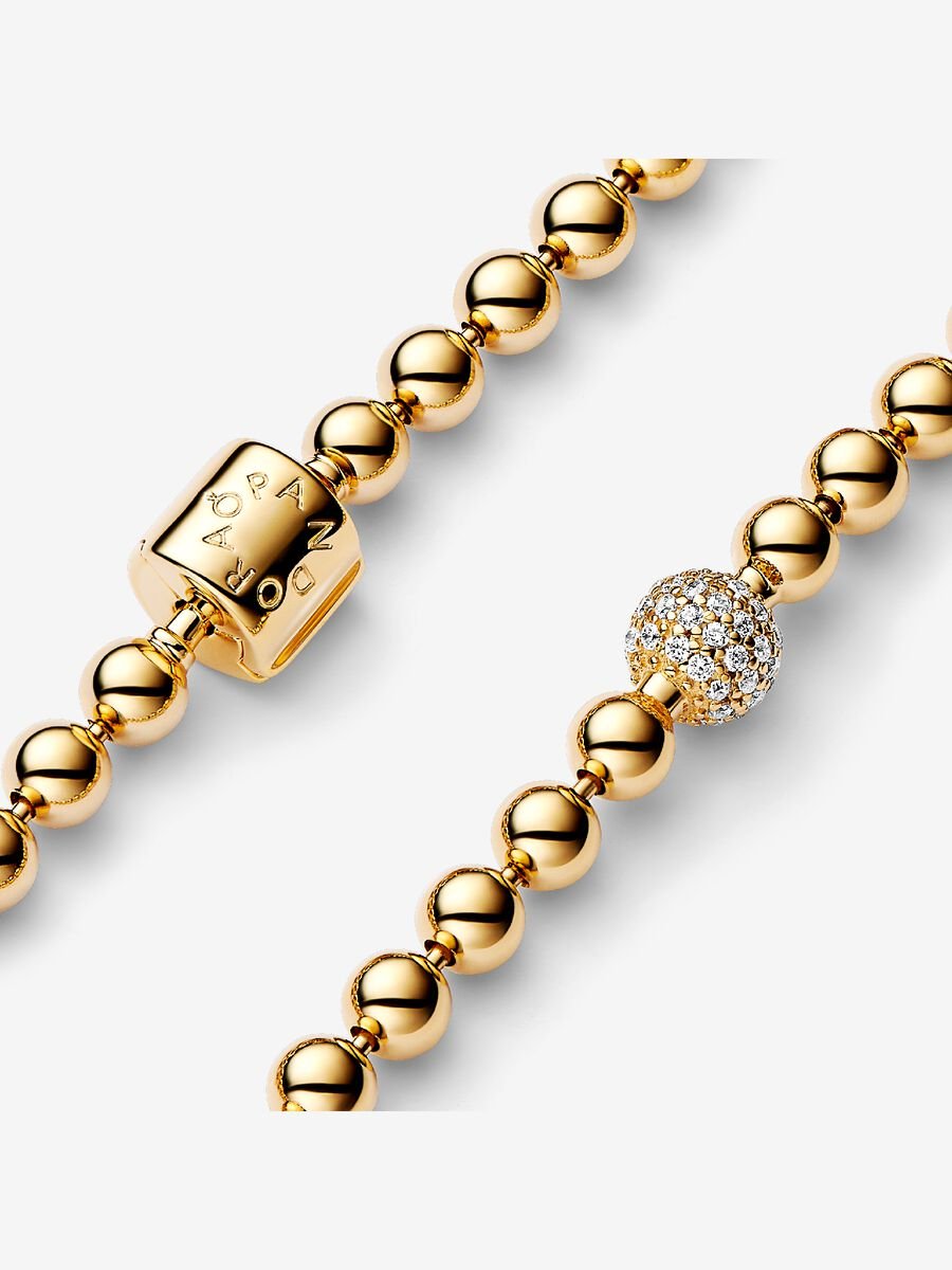 Beads & Pavé Bracelet
14k gold plating