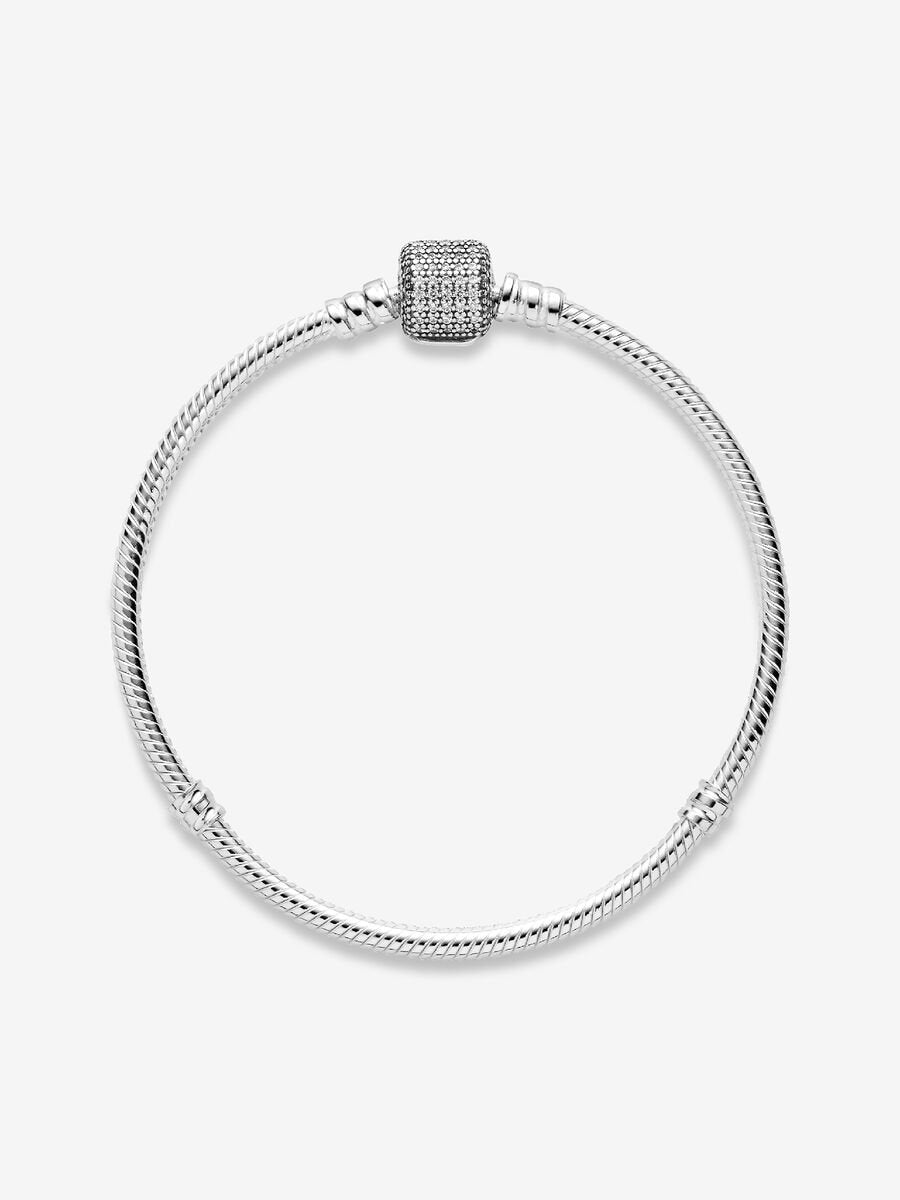 Pandora Moments Sparkling Pavé Clasp Snake Chain Bracelet