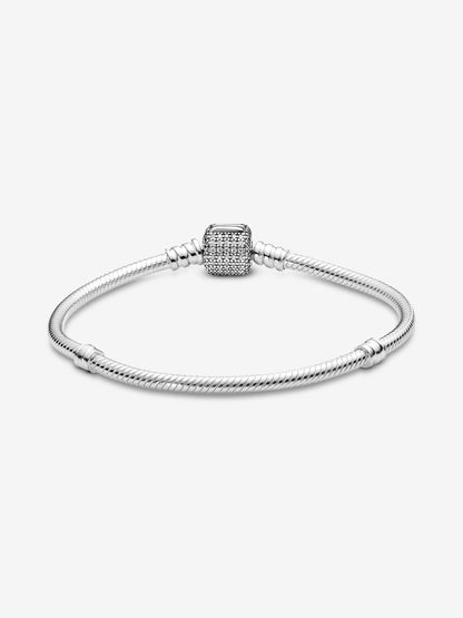Pandora Moments Sparkling Pavé Clasp Snake Chain Bracelet