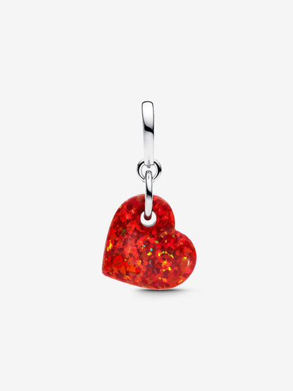 Opalescent Red Heart Dangle Charm
Sterling silver