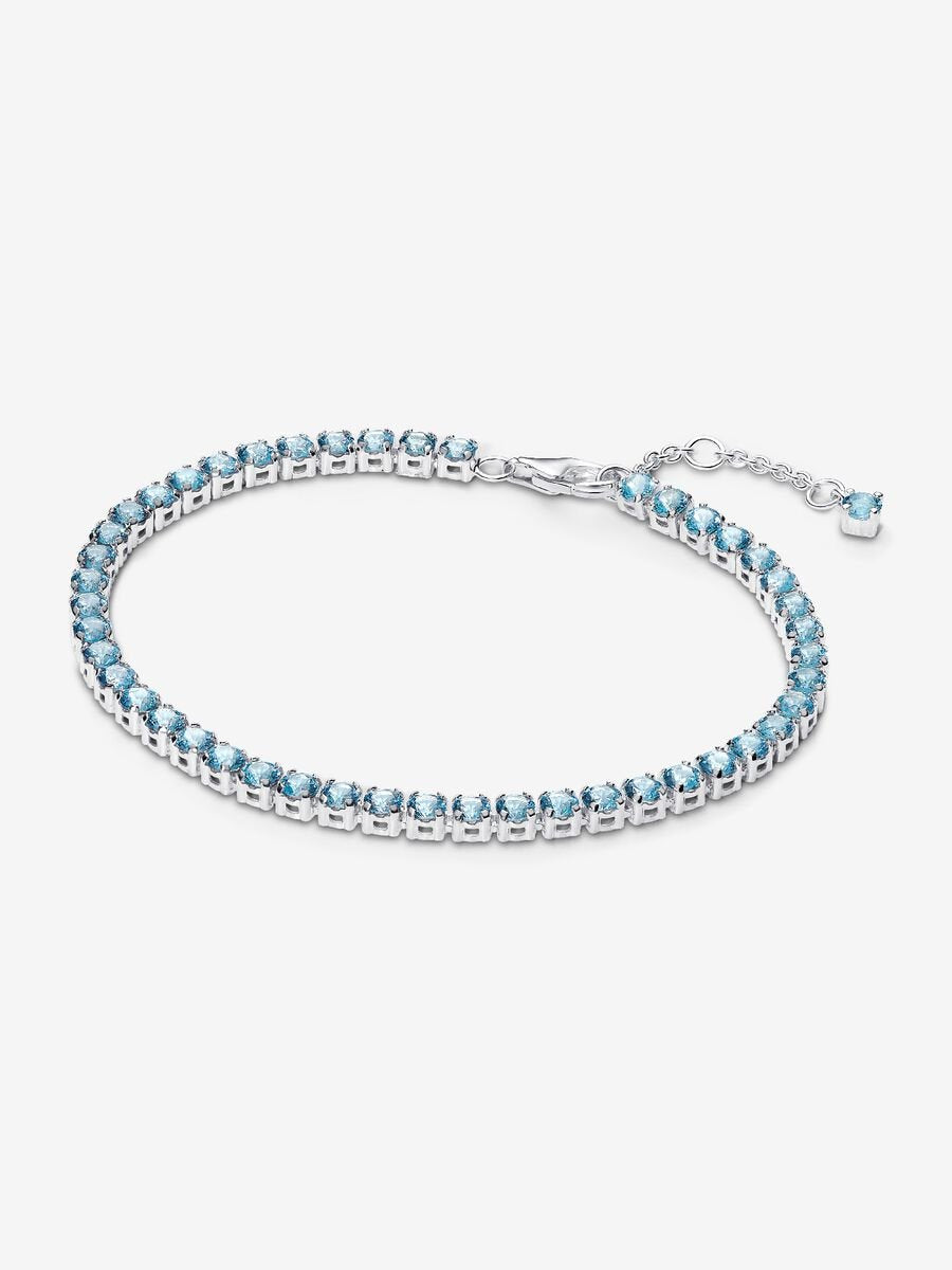 Sparkling Light Blue Tennis Bracelet