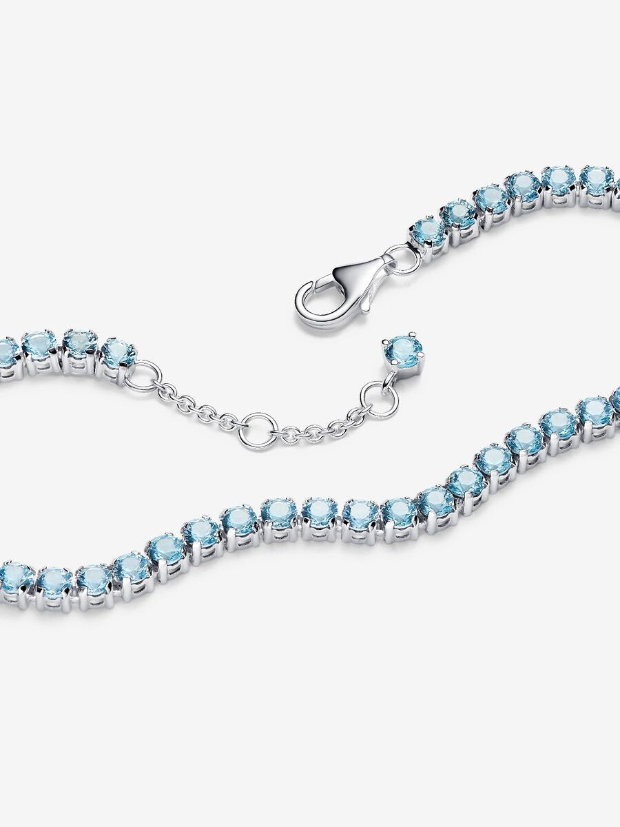 Sparkling Light Blue Tennis Bracelet