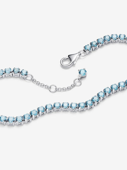 Sparkling Light Blue Tennis Bracelet
