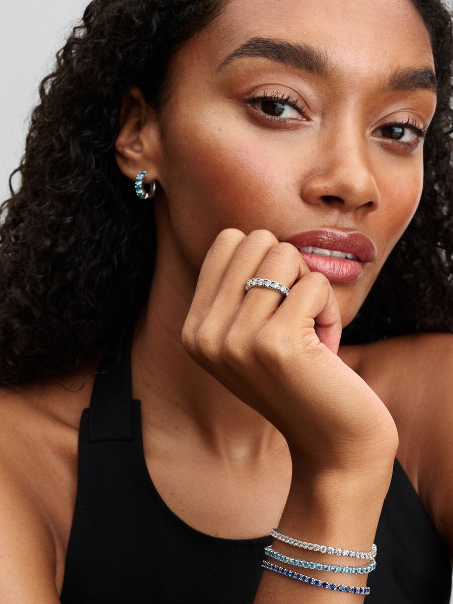 Sparkling Light Blue Tennis Bracelet