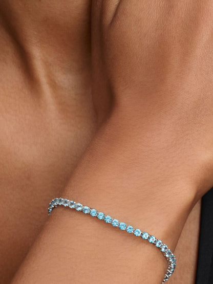 Sparkling Light Blue Tennis Bracelet