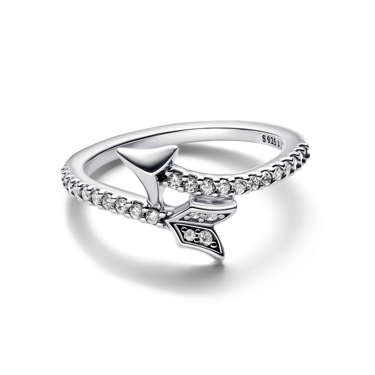Arrow Sterling Silver Ring With Clear Cubic Zirconia