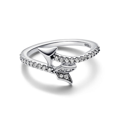 Arrow Sterling Silver Ring With Clear Cubic Zirconia