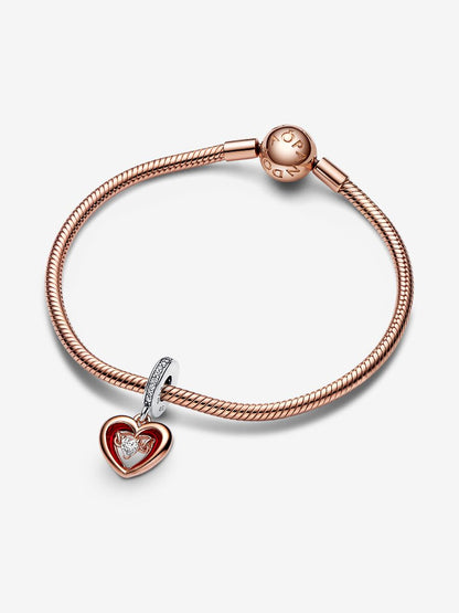 Two-tone Radiant Heart Dangle Charm