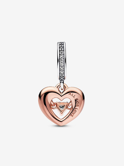 Two-tone Radiant Heart Dangle Charm