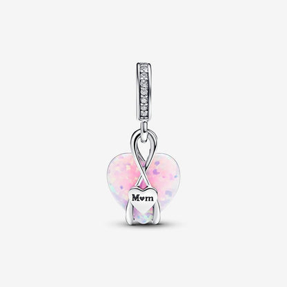 Mum Opalescent Heart Dangle Charm