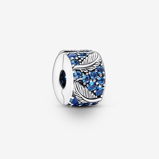 Curved Feather & Pavé Clip Charm