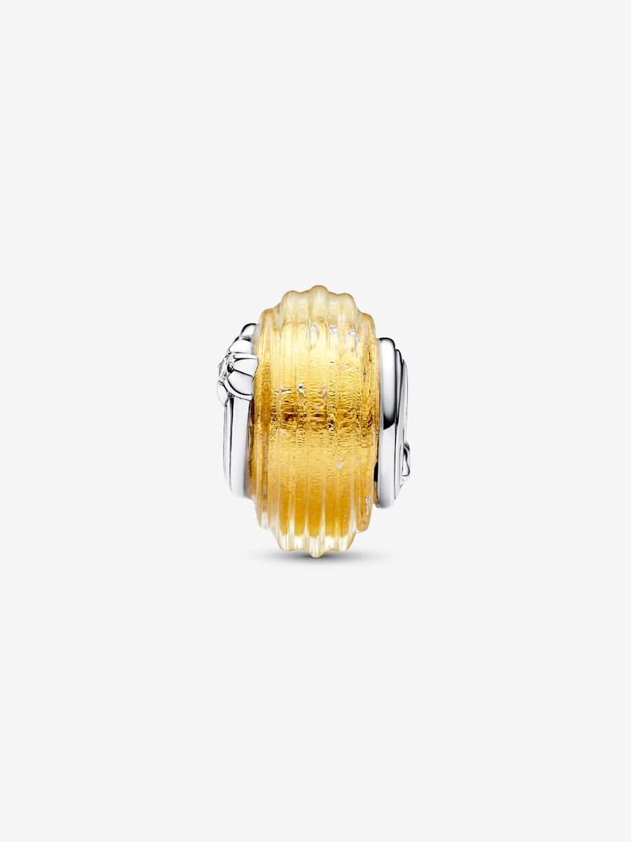Shooting Star Grooved Murano Glass Charm